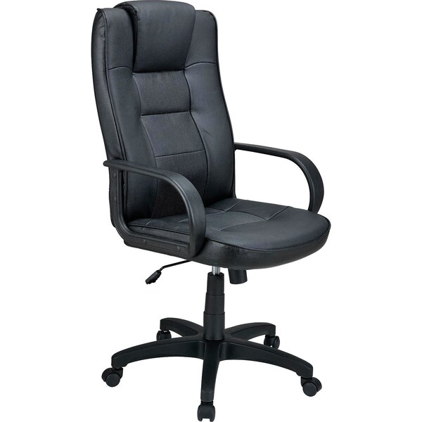 Global Industrial High Back Executive Chair, Breathable Leather, Black 248626 - main